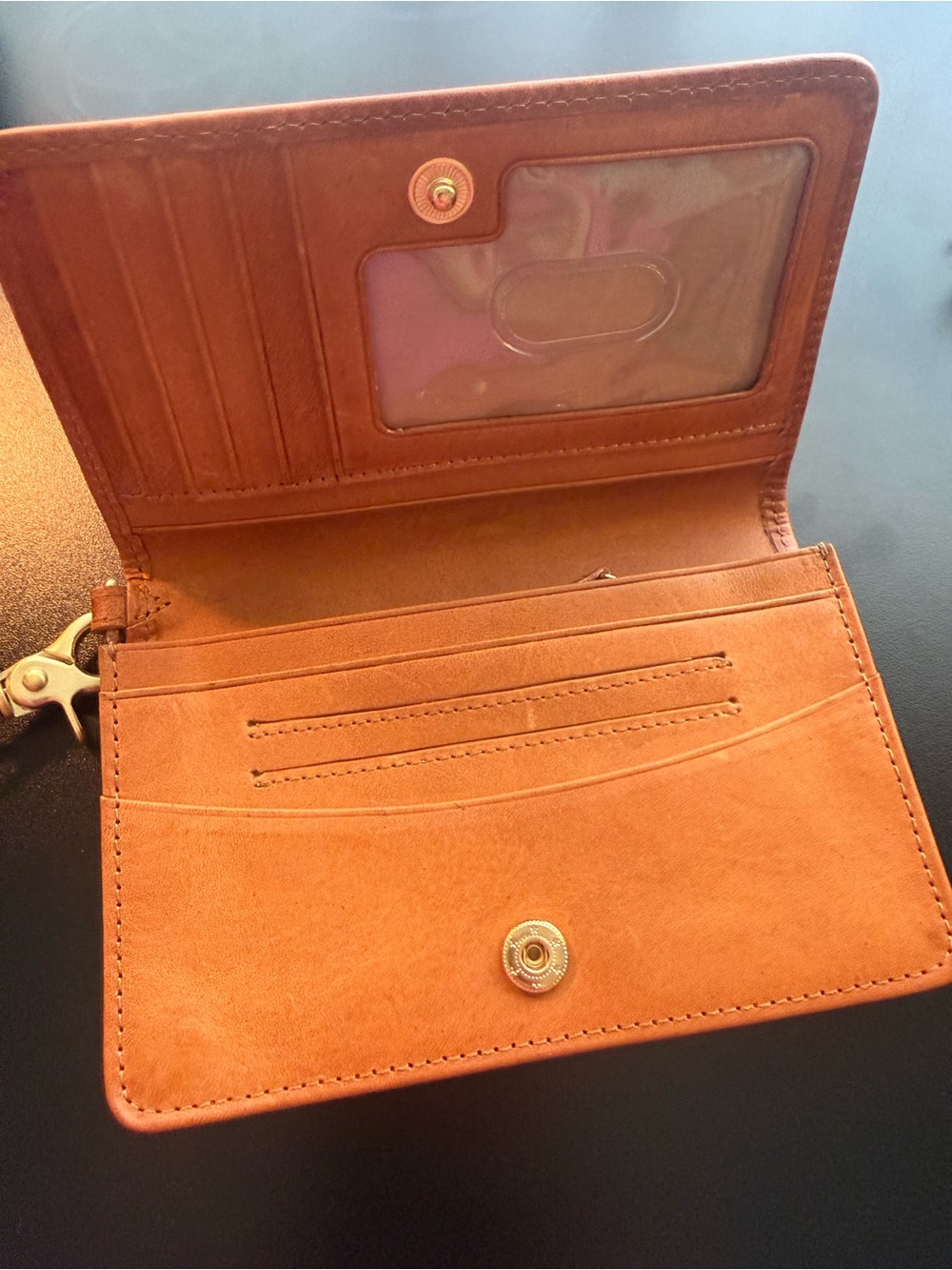 Brahmin Red and Brown Polka Dot Leather Wristlet - Picture 2 of 4